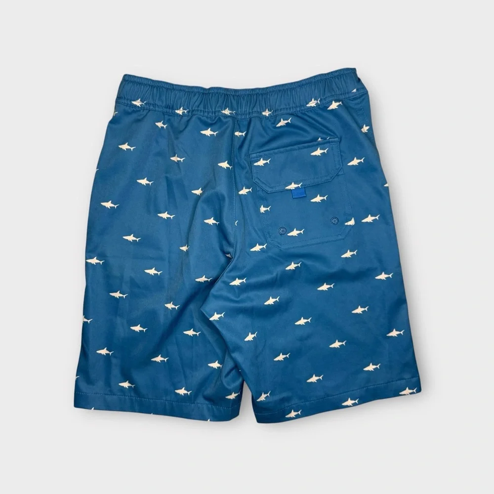 Hatley Shark Pattern Blue Swim Trunks